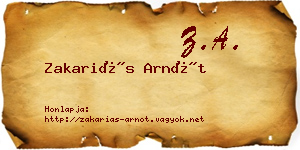 Zakariás Arnót névjegykártya